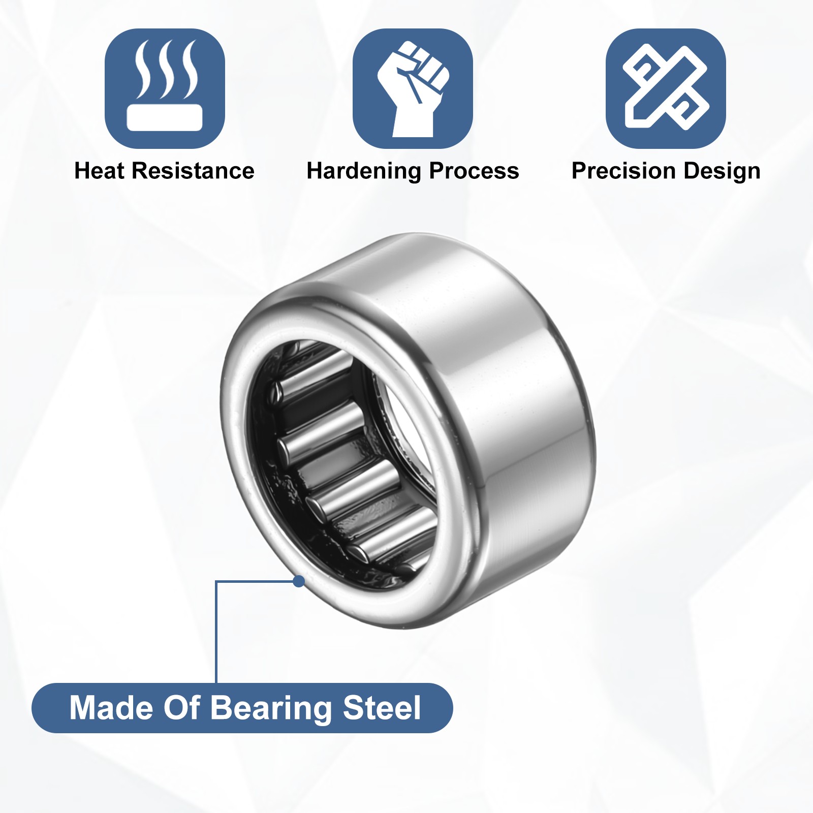 8Pcs, SCE65 Needle Roller Bearings 3/8″x9/16″x5/16″ Chrome Steel Open End