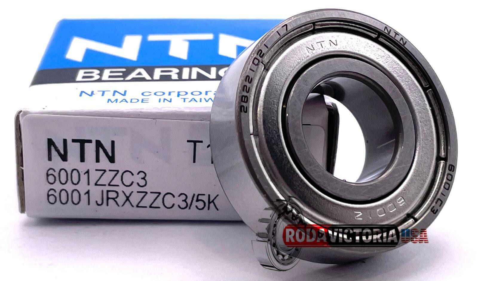 NTN 6001 ZZ C3 DEEP GROOVE BALL BEARING, METAL SHIELDED 12x28x8 mm