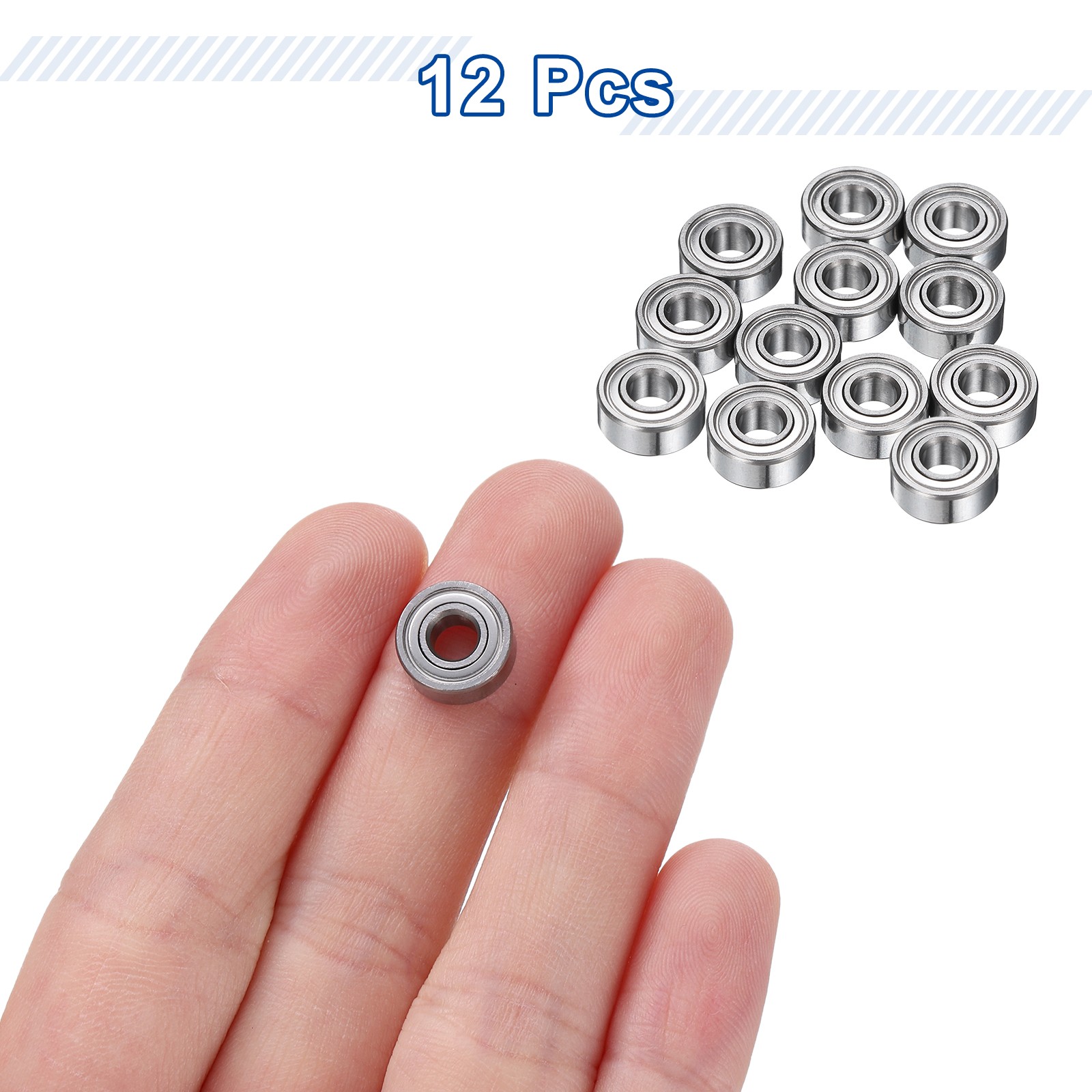 12Pcs MR104ZZ Deep Groove Ball Bearings 4mm ID 10mm OD 4mm Width Bearing