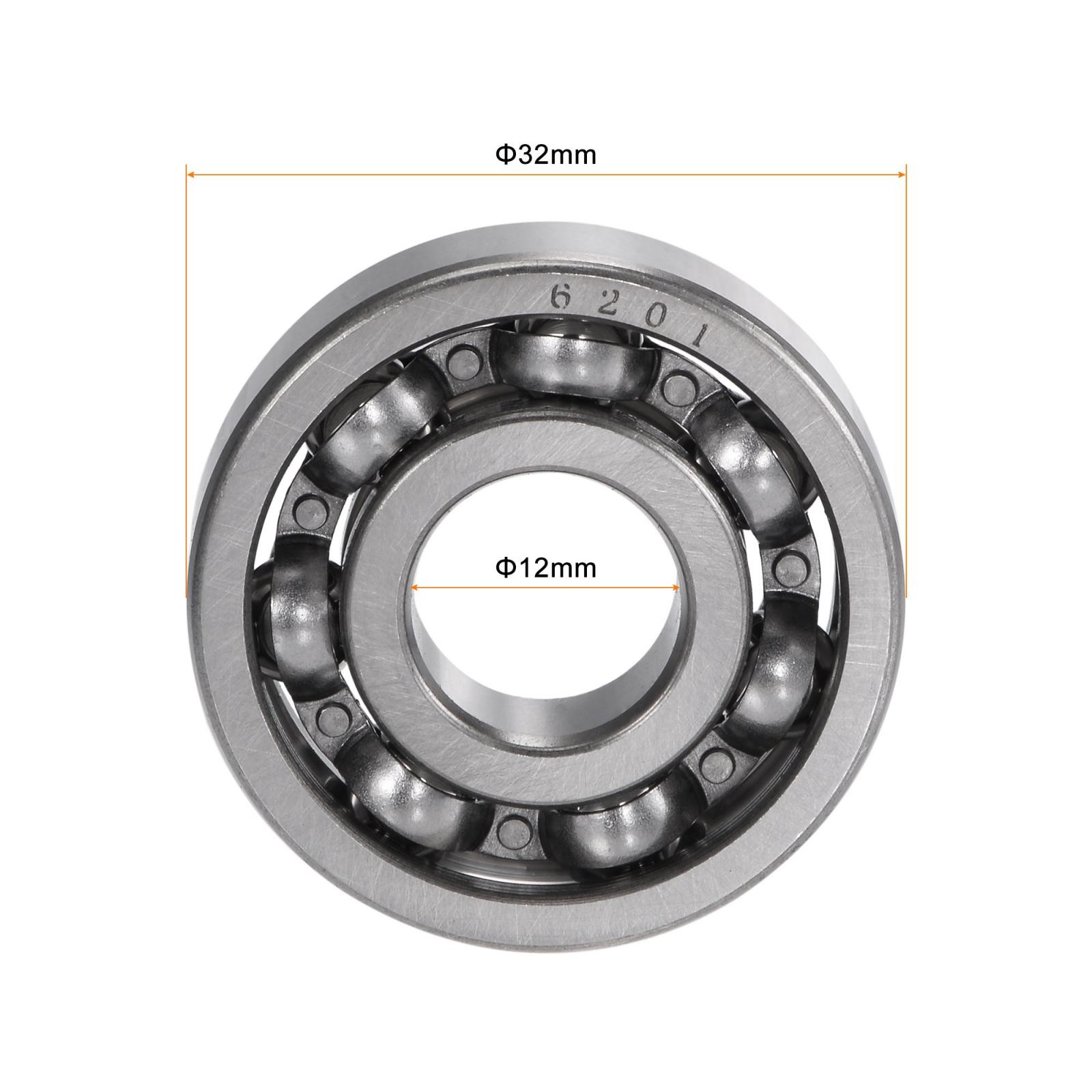 6201 Deep Groove Ball Bearings 12x32x10mm CN Open Type Chrome Steel