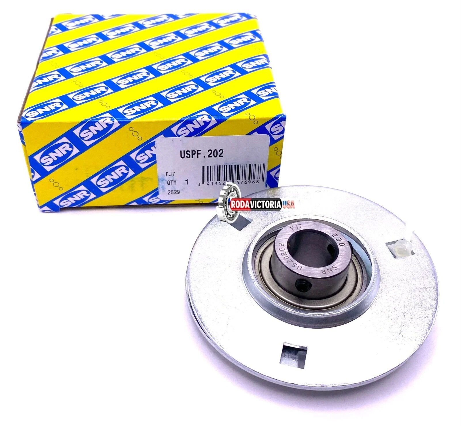 SNR USPF202 Housing and Bearing US202G2 + PF203 15×63.5×22 mm