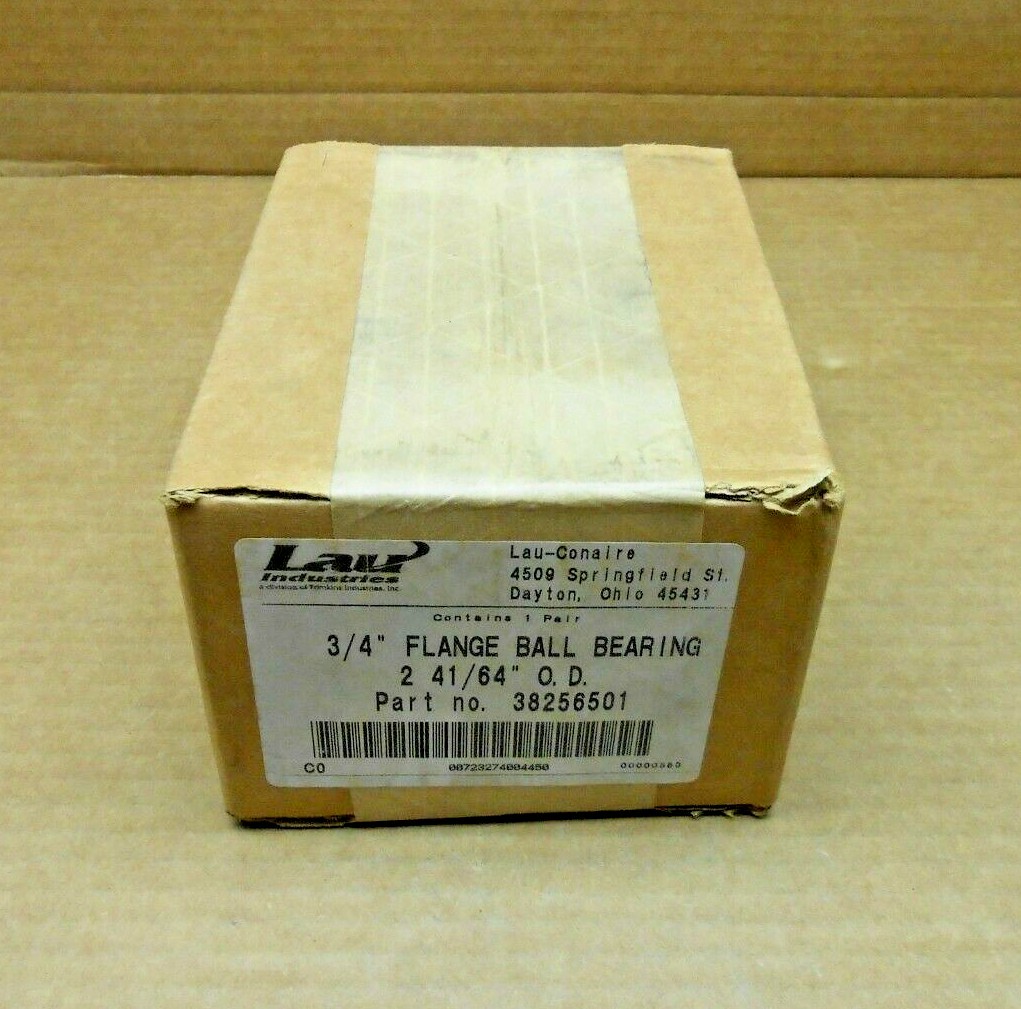 1 NEW PAIR LAU INDUSTRIES 38256501 FLANGE BALL BEARING 3/4″ DIAMETER (10 AVAIL)
