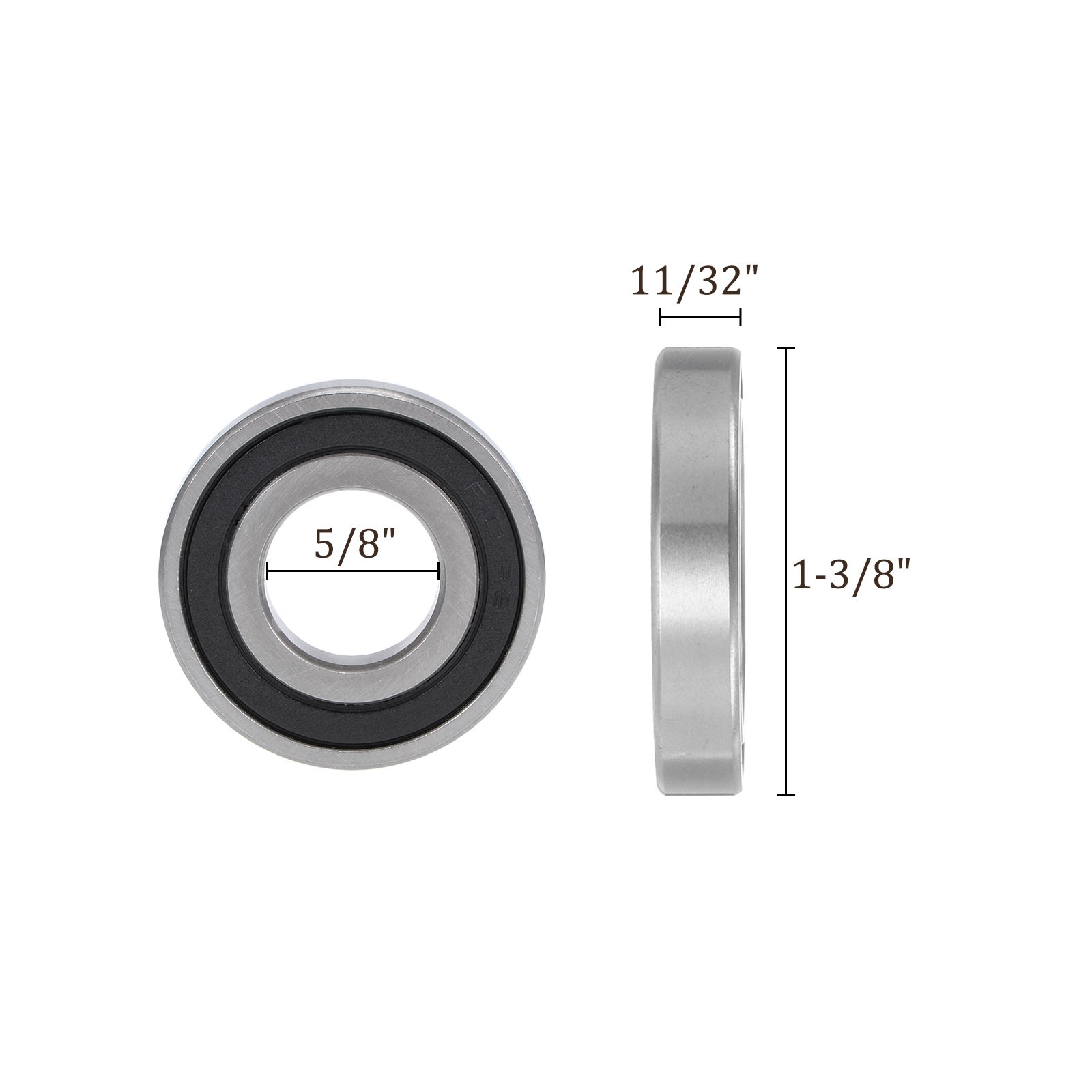 10pcs Ball Bearings – [5/8 Inch x 1-3/8 Inch x 11/32 Inch] Chrome Steel