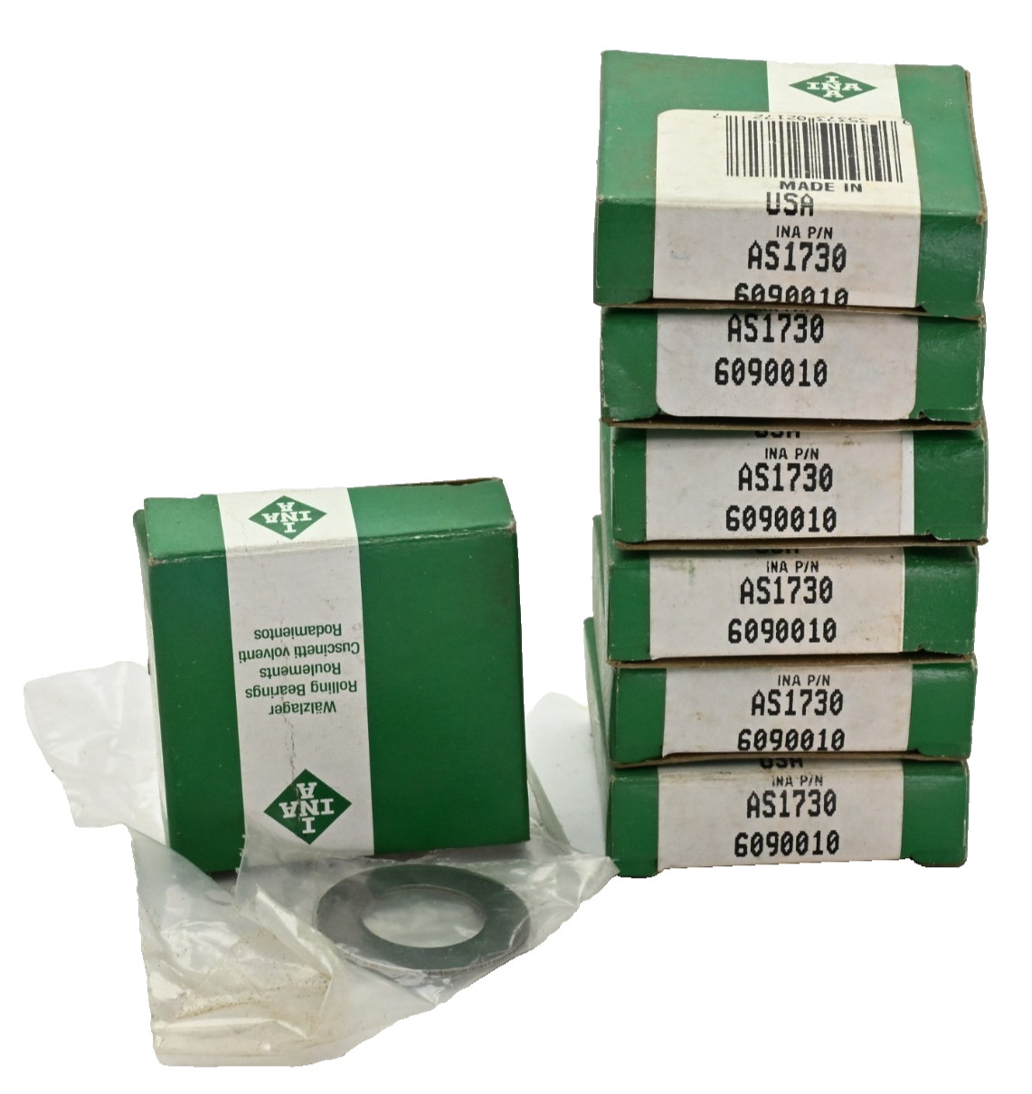 Lot of 7x INA AS1730 Thrust Washer – Needle Roller Thrust, 17 x 30 x 1 mm