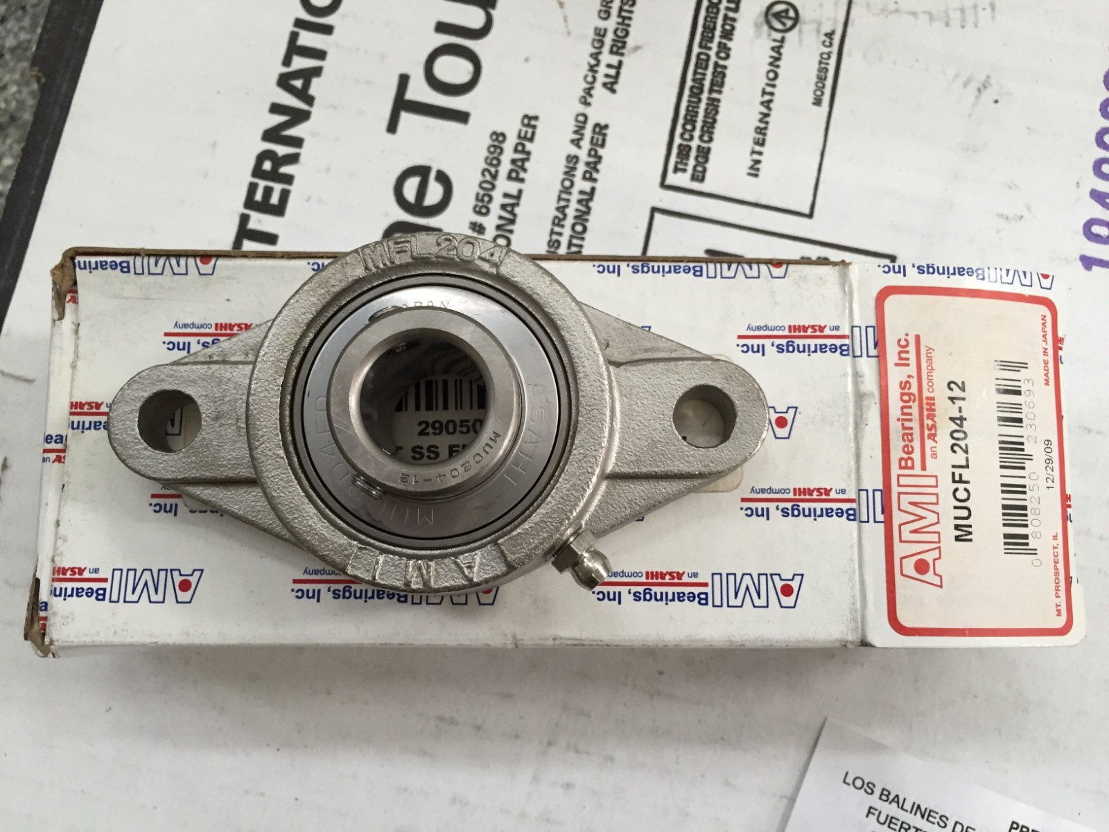 NIB ***** 3/4″ STAINLESS STEEL 2 BOLTS BEARING MUCFL204-12