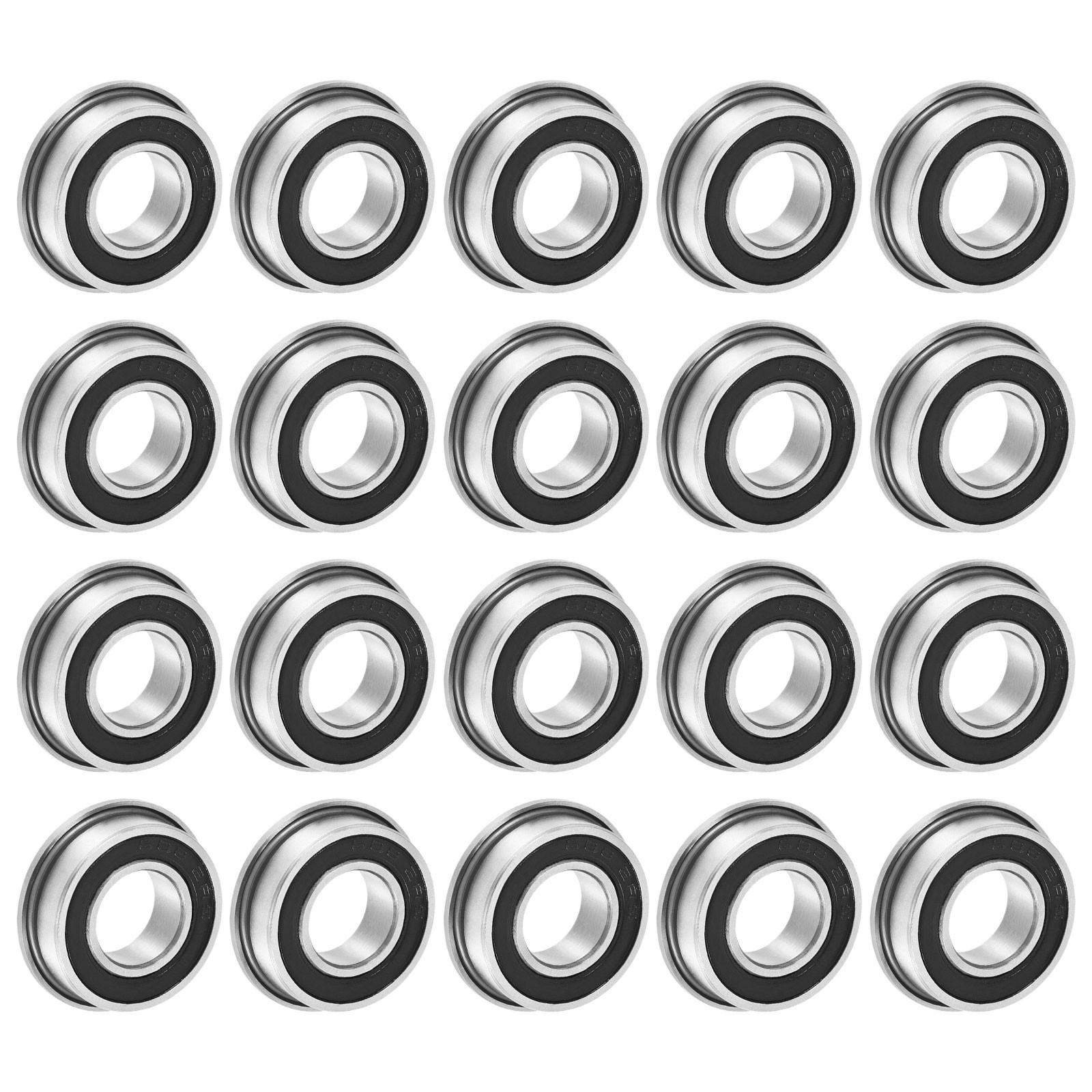 F688-2RS Flanged Ball Bearing 8x16x5mm Double Sealed Flange Bearings 20pcs