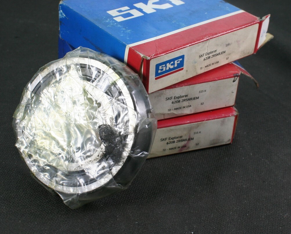 One (1) SKF 6208 2RSNRJEM C3 GJN Deep Groove Bearing 40 MM ID USA NEW