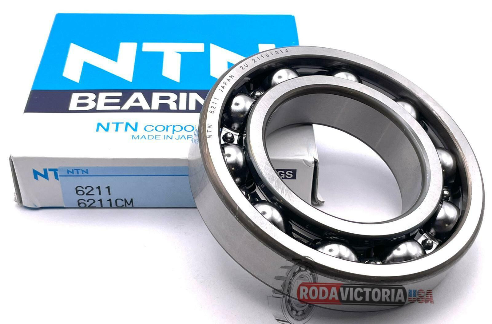 NTN JAPAN 6211 CM DEEP GROOVE BALL BEARING, OPEN TYPE, NO SEALS 55x100x21mm