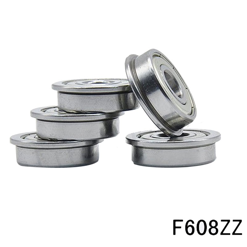 10Pcs Metric Flanged Bearing F608ZZ Replacement 8*22*7 mm Flange Ball Bearing/