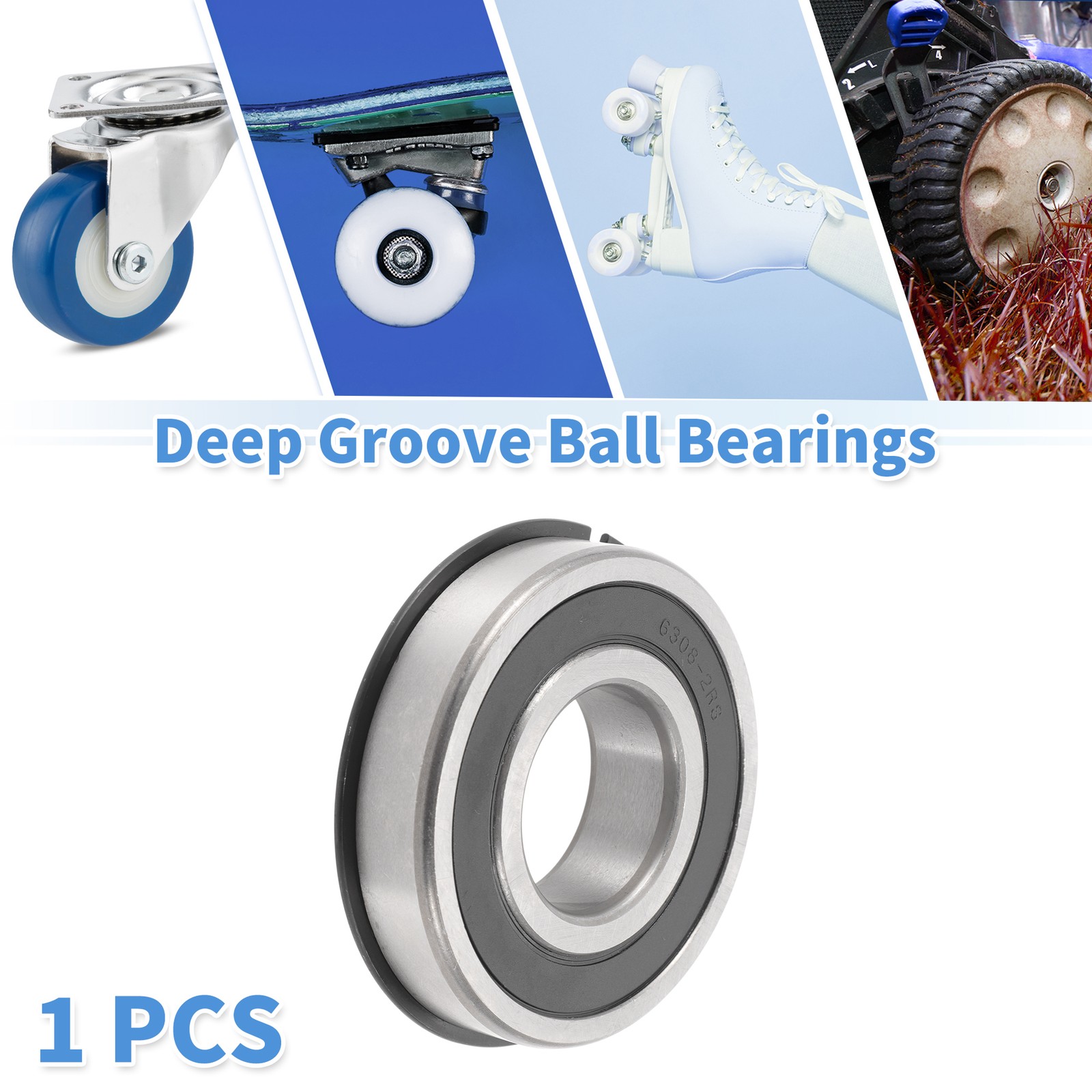 6308NR2RS Deep Groove Ball Bearings 40x90x23mm 1 Pc Scooter Skateboard Wheel