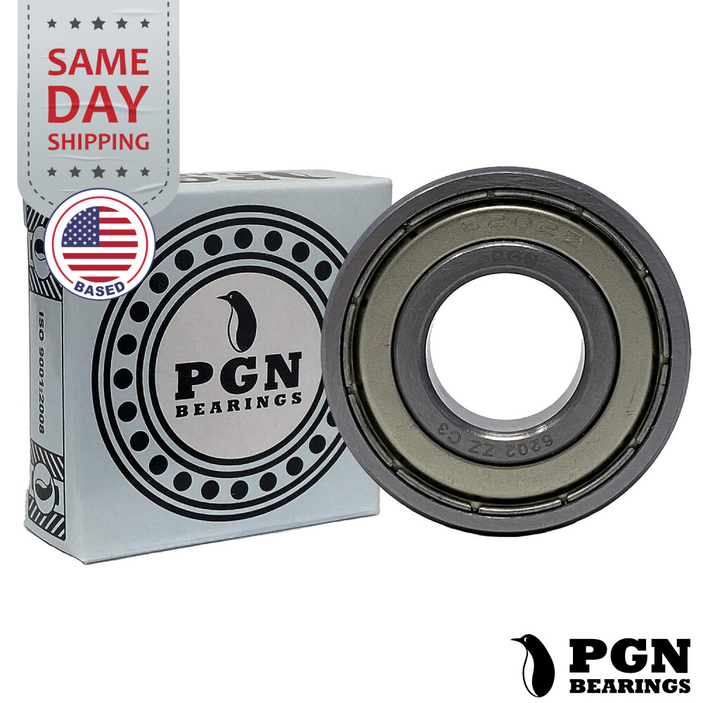 (4) 6202-ZZ Premium Metal Shield Ball Bearing C3 EMQ, 15x35x11, 6202 ZZ 6202z