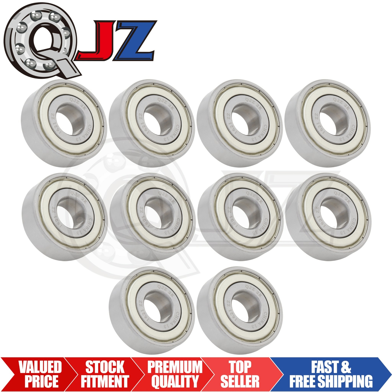 [Qty.10] 1621-ZZ Radial/Deep Groove Ball Bearing [12.7mm x 34.925mm x 11.1125mm]