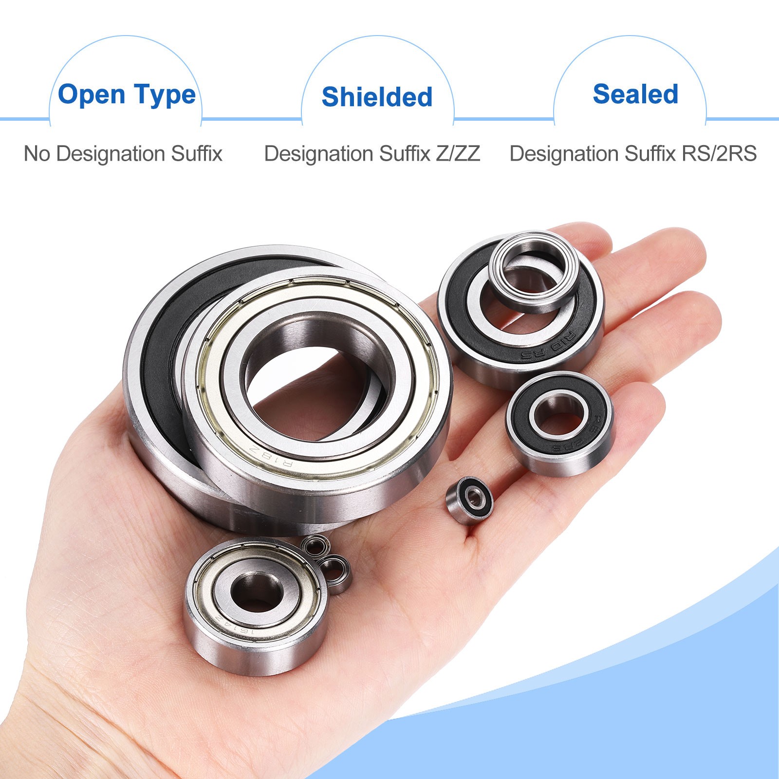 4Pcs Ball Bearings R1660ZZ 15/64″ ID x 5/8″ OD x 3/16″ for Silver Tone