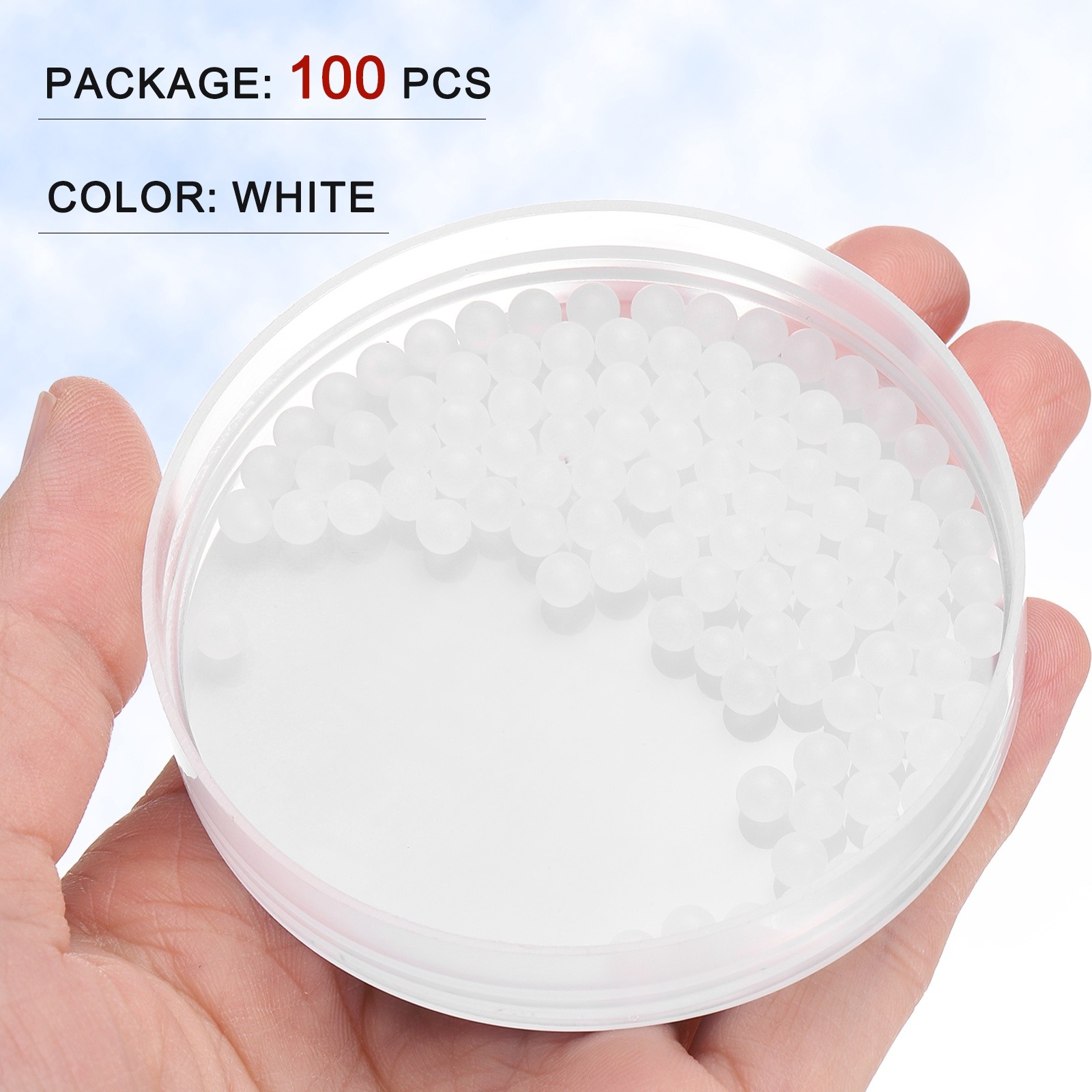 100pcs PP Plastic Bearing Balls 4.5mm Solid Plastic Balls G2 Precision, White