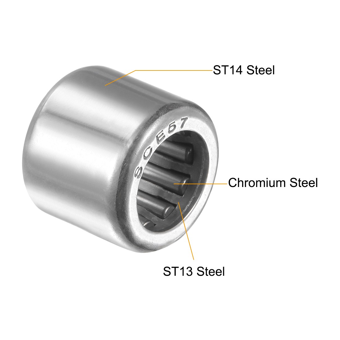 SCE57 Needle Roller Bearings Open End 5/16×1/2×7/16″ for Equipment 5Pcs