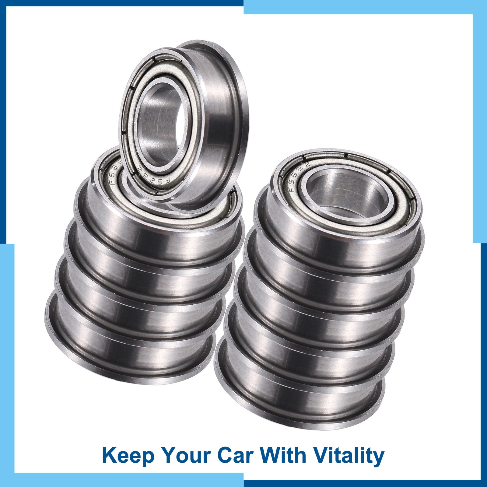 10Pcs F688ZZ 8x16x5mm Double Metal Shield Single Row Deep Groove Ball Bearing