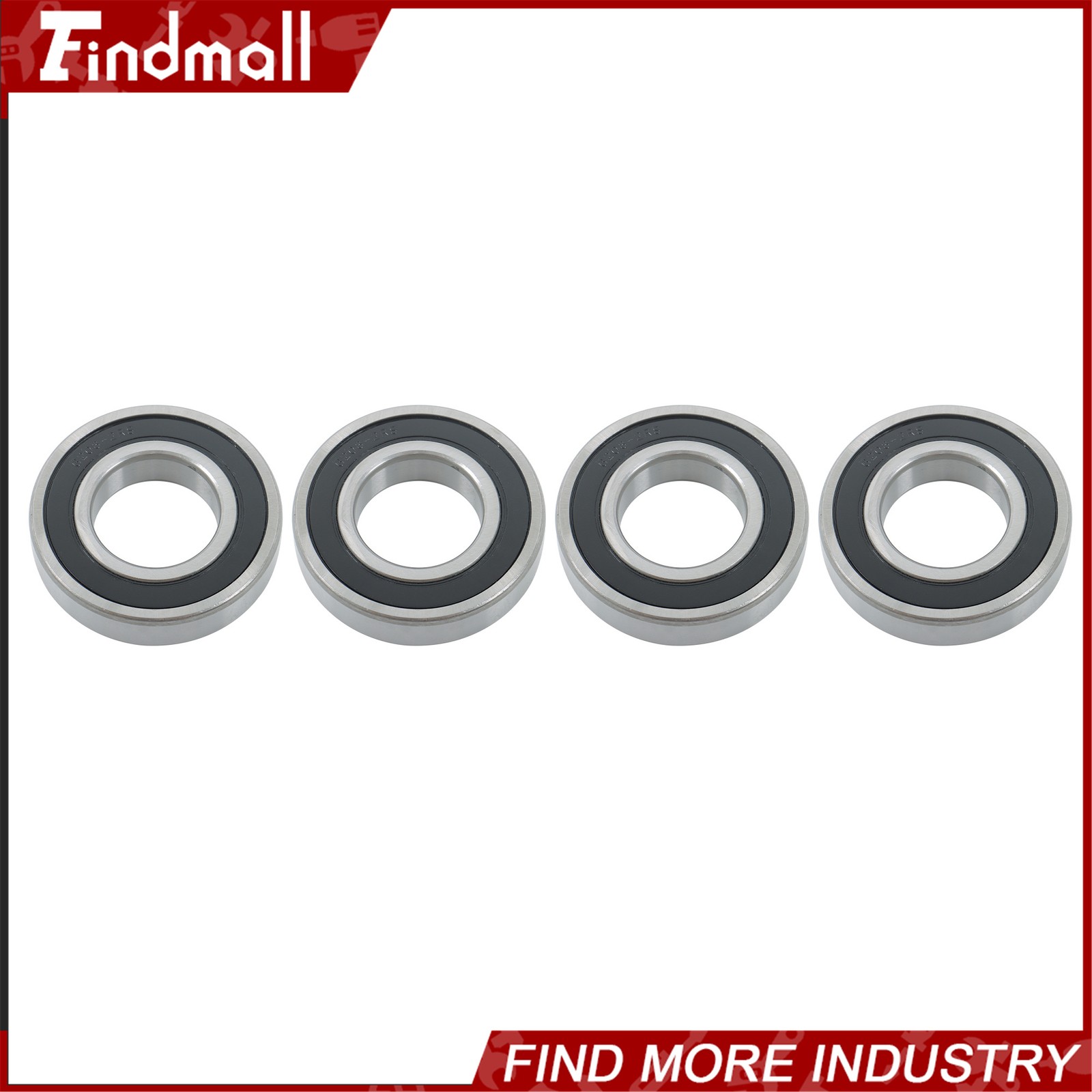 Findmall 6208-2RS Deep Groove Bearings 4pcs 40mm x80mm x18mm Rubber Sealed