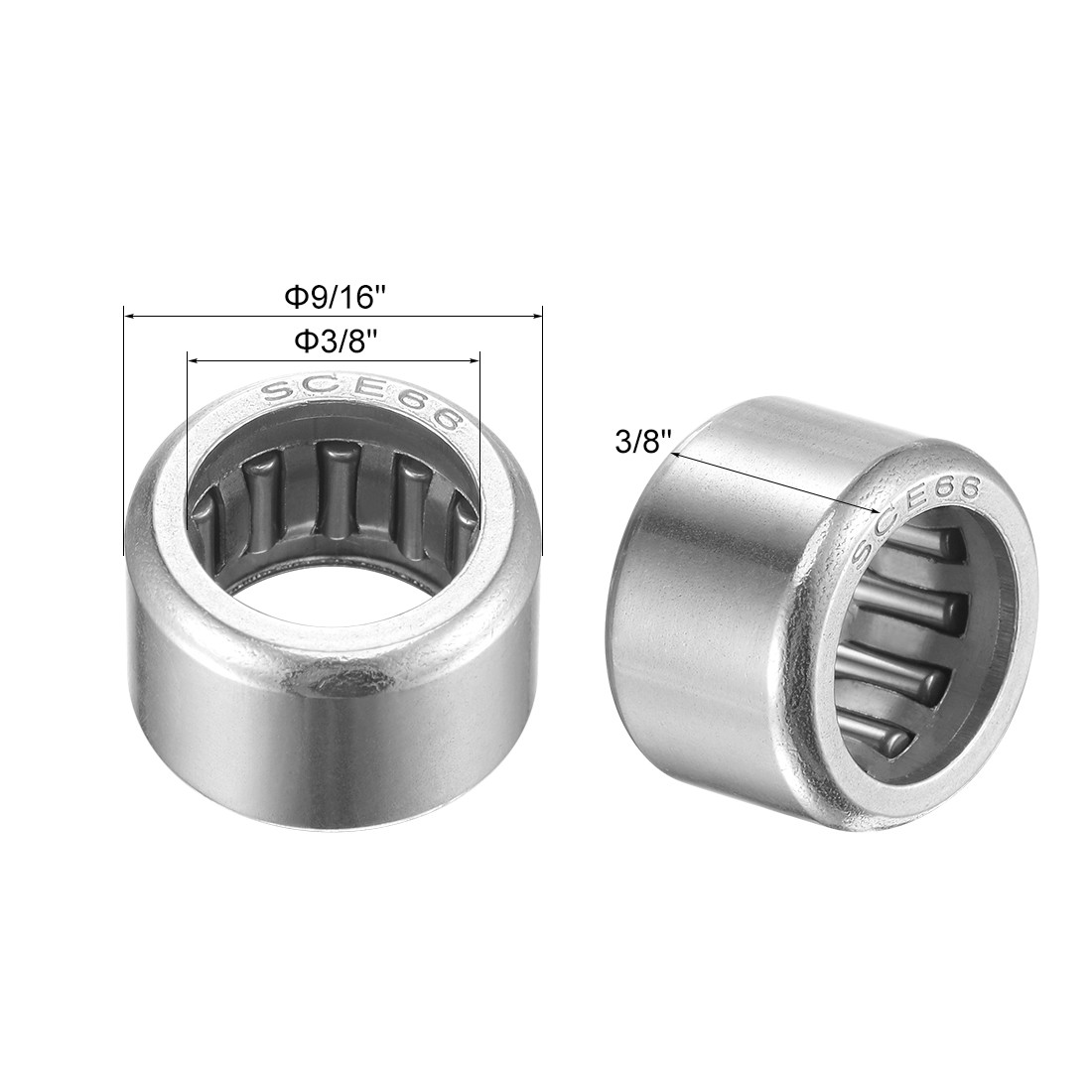 10x SCE66 Needle Roller Bearings Chrome Steel Open End 3/8″ x 9/16″ x 3/8″