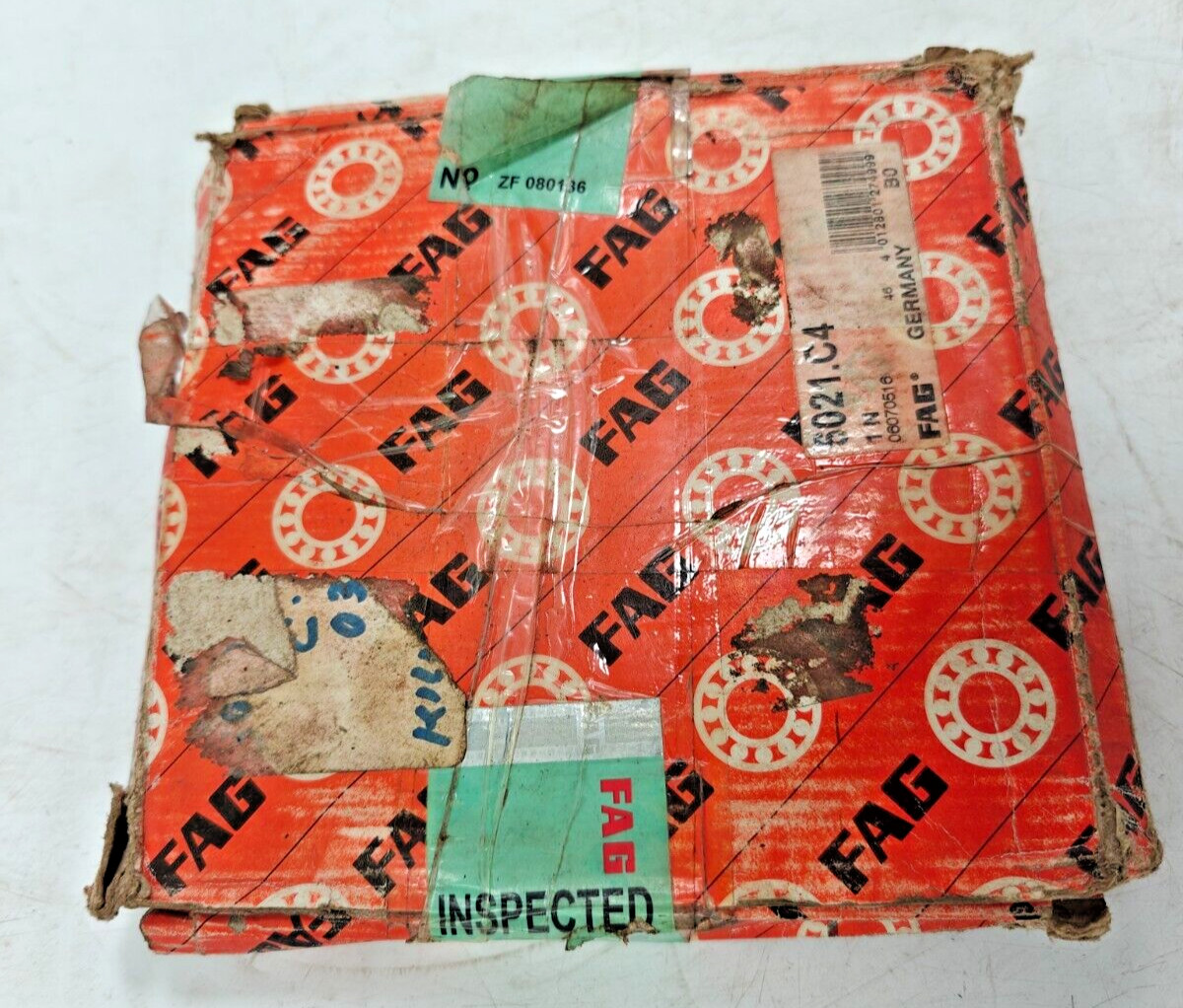 6021 C4 FAG Single Row Deep Groove Ball Bearing, 105mm x 160mm x 26mm 6021C4