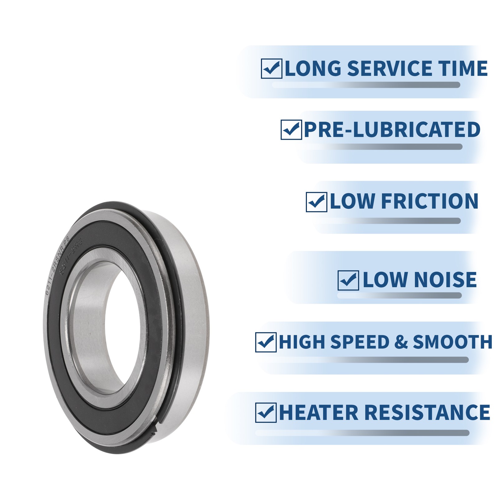 6211NR2RS Deep Groove Ball Bearings 55x100x21mm Scooter Skateboard Wheel