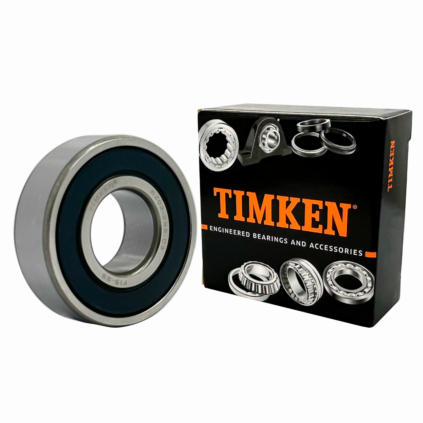 2PACK TIMKEN 6202-2RSC3 C3 Clearance 15X35X11MM Double Rubber Seal Ball Bearings