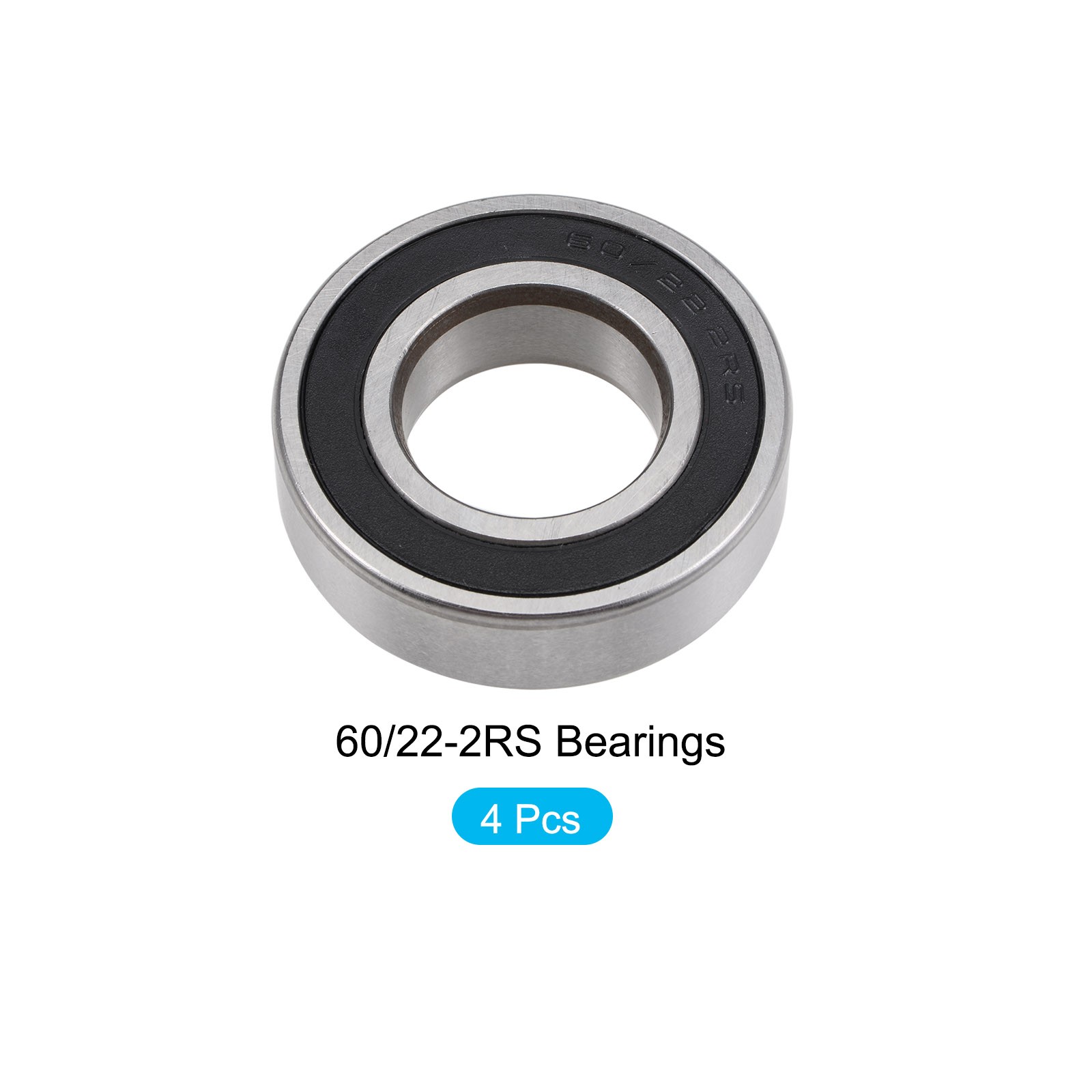 Deep Groove Ball Bearings 60/22-2RS 22x44x12mm 4Pcs Chromium Steel Double Sealed