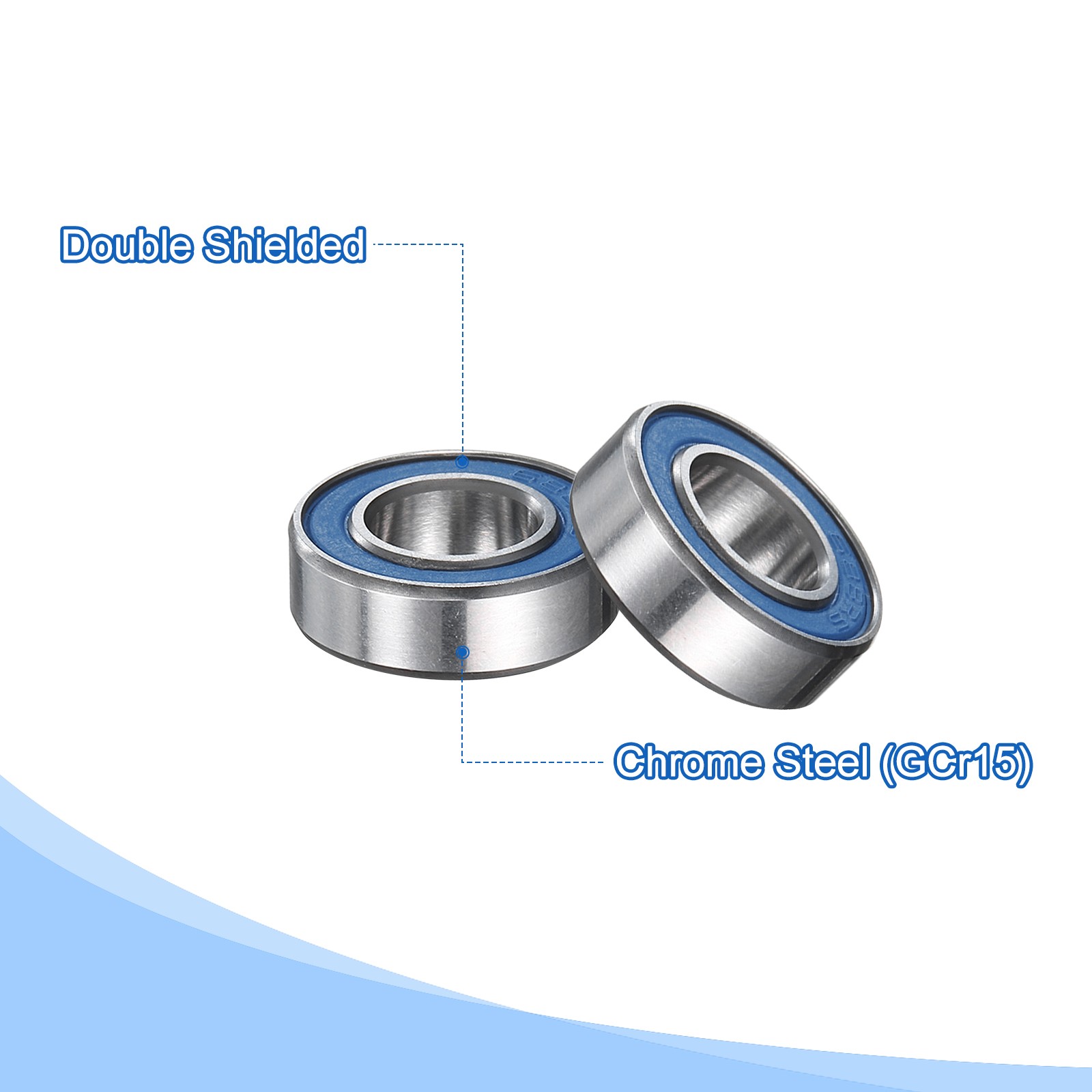 688-2RS Ball Bearing 2pcs 8mmx16mmx5mmZ2 Double Rubber Seal, Blue
