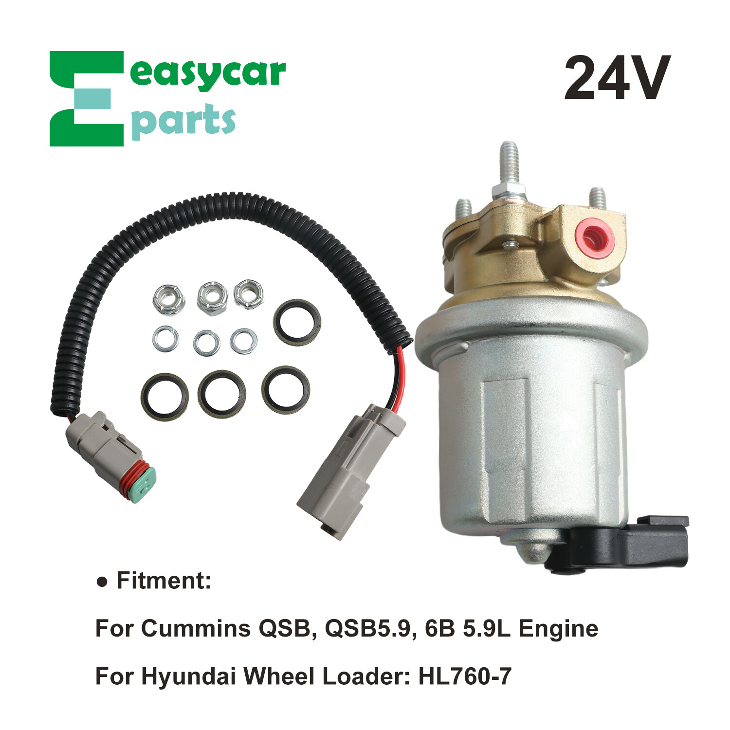 Fuel Transfer Pump 24V for Cummins Engine QSB5.9 6B 5.9L 4943049 US Stock