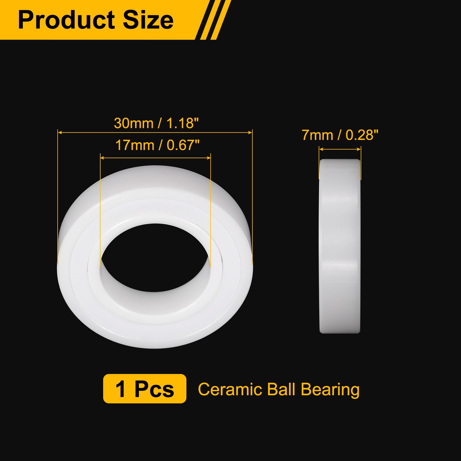 6903-2RS Full Ceramic Bearing 17x30x7mm Double Sealed ZrO2 Ceramic Ball