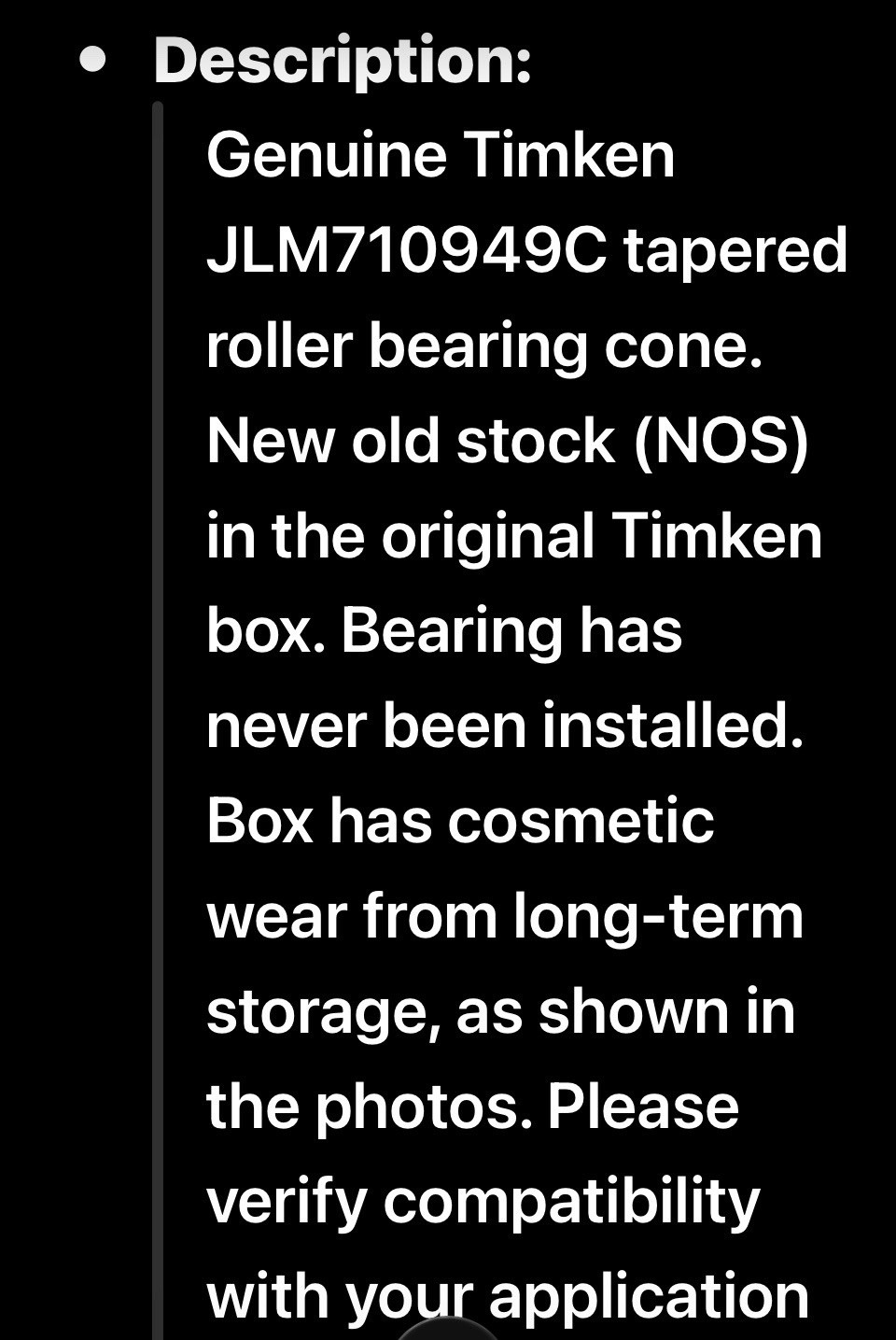 Timken Tapered Roller Bearing JLM710949C 34.925×65.088×16.51mm Steel