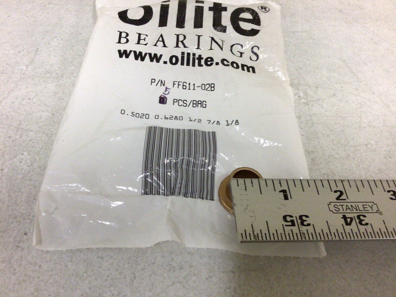 NEW, ( LOT OF 15 ) OILITE BEARINGS FF611-02B FLANGED SLEEVE BEARINGS 1/2 IN BORE