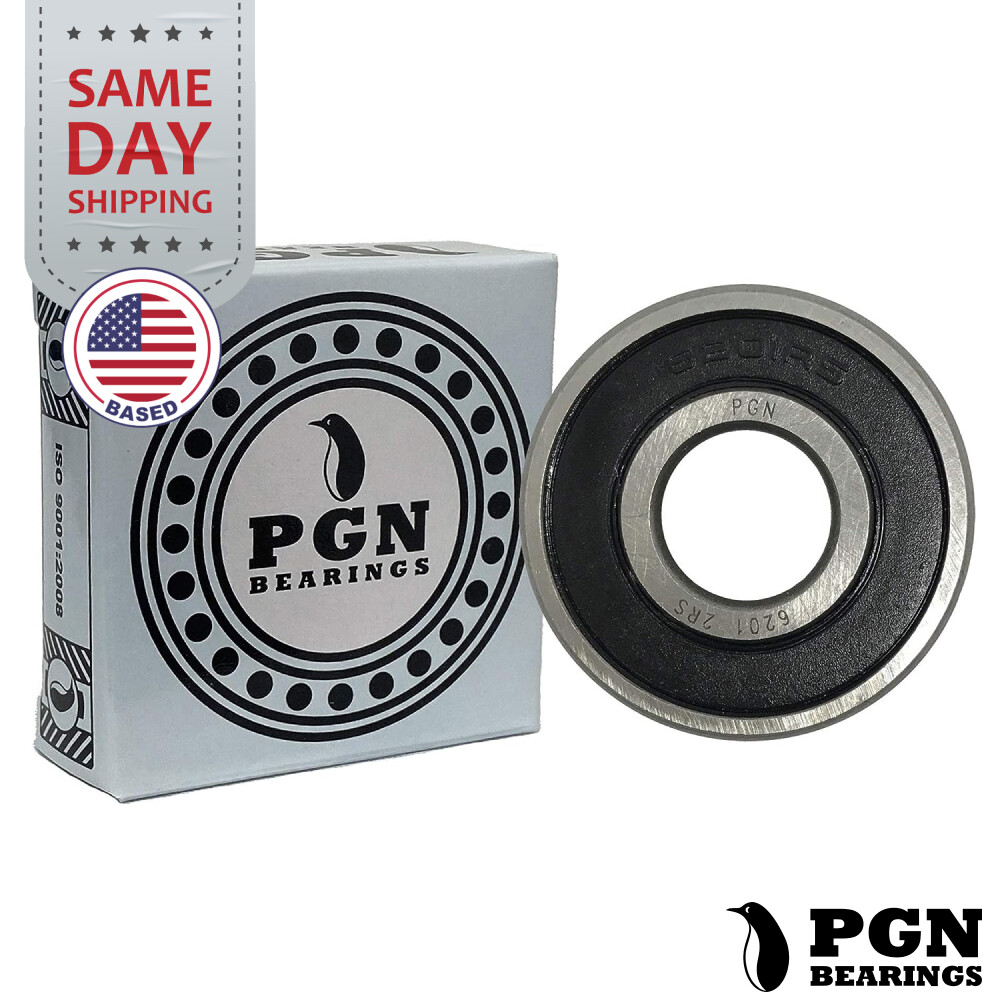 6201-2RS Premium Rubber Seal Ball Bearing C3 EMQ, 12x32x10, 6201 2RS 6201rs
