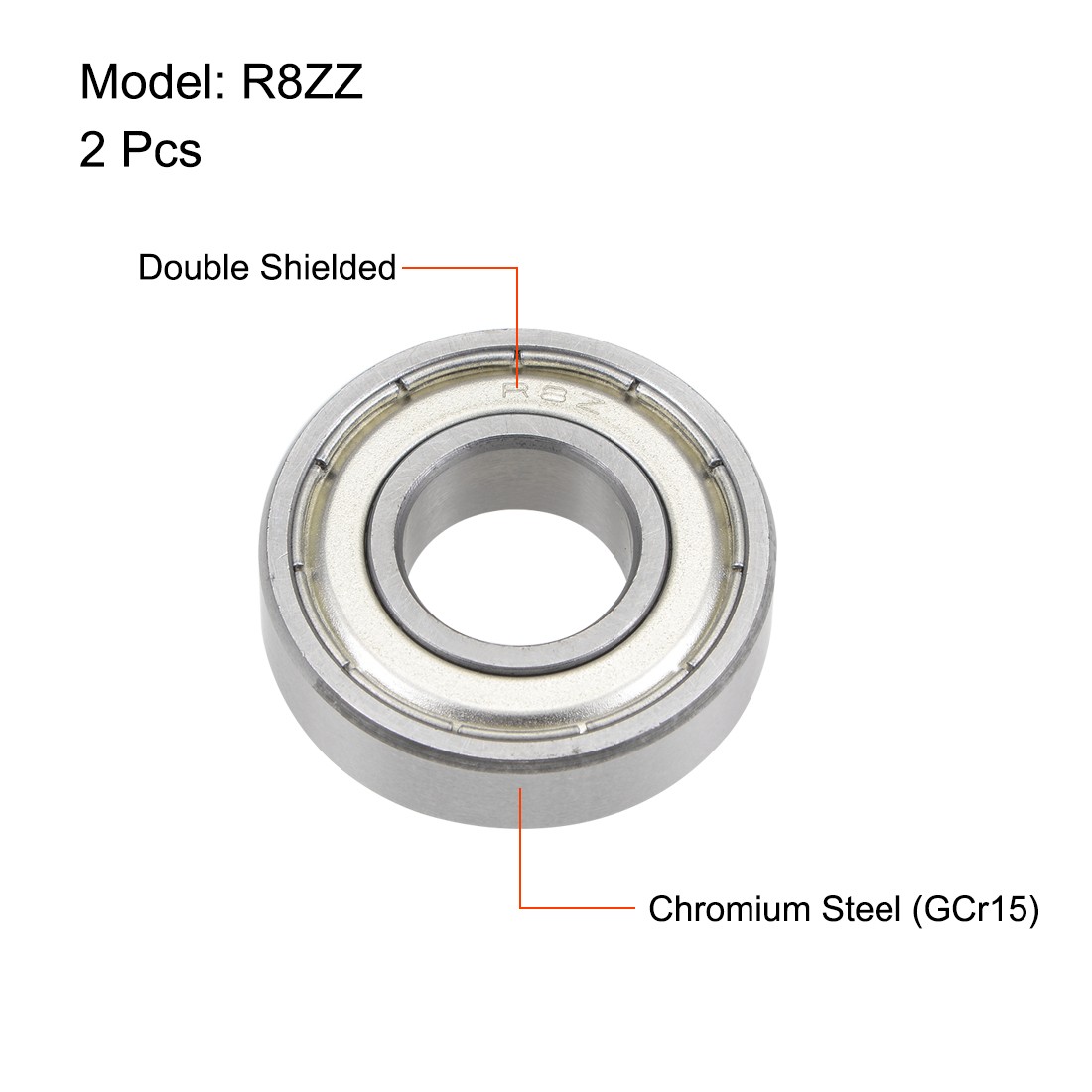 R8ZZ Ball Bearings 1/2×1-1/8×5/16″ Double Shielded Chrome Steel P6 2pcs