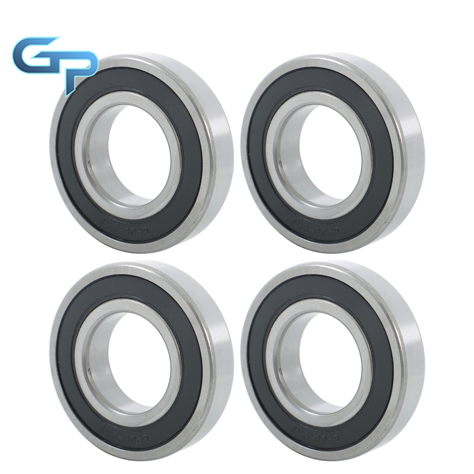 6208-2RS Ball Bearings 4pcs Set 40x80x18mm Double Sealed