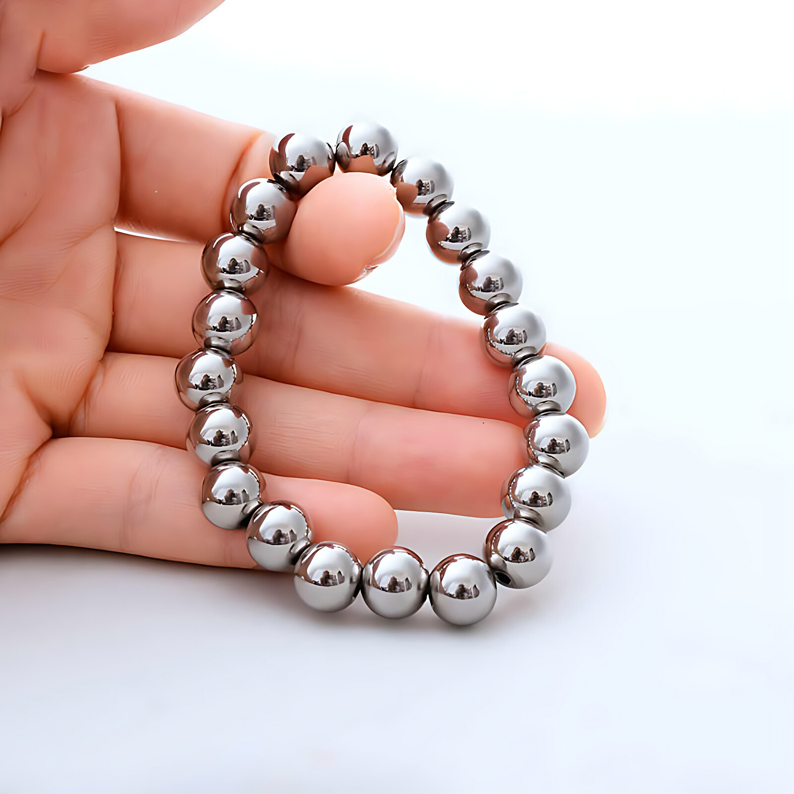 Ø 2mm-60mm Stainless Steel Silver Round Spacer Beads Jewelry Finding Loose Beads
