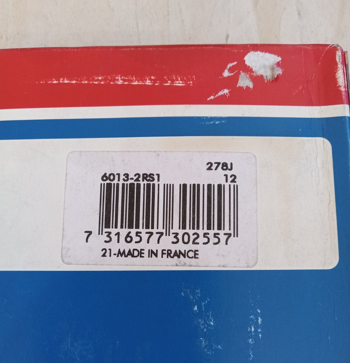 SKF 6013 2RS1 Deep Groove Ball Bearing, Rubber Sealed 65x100x18 mm