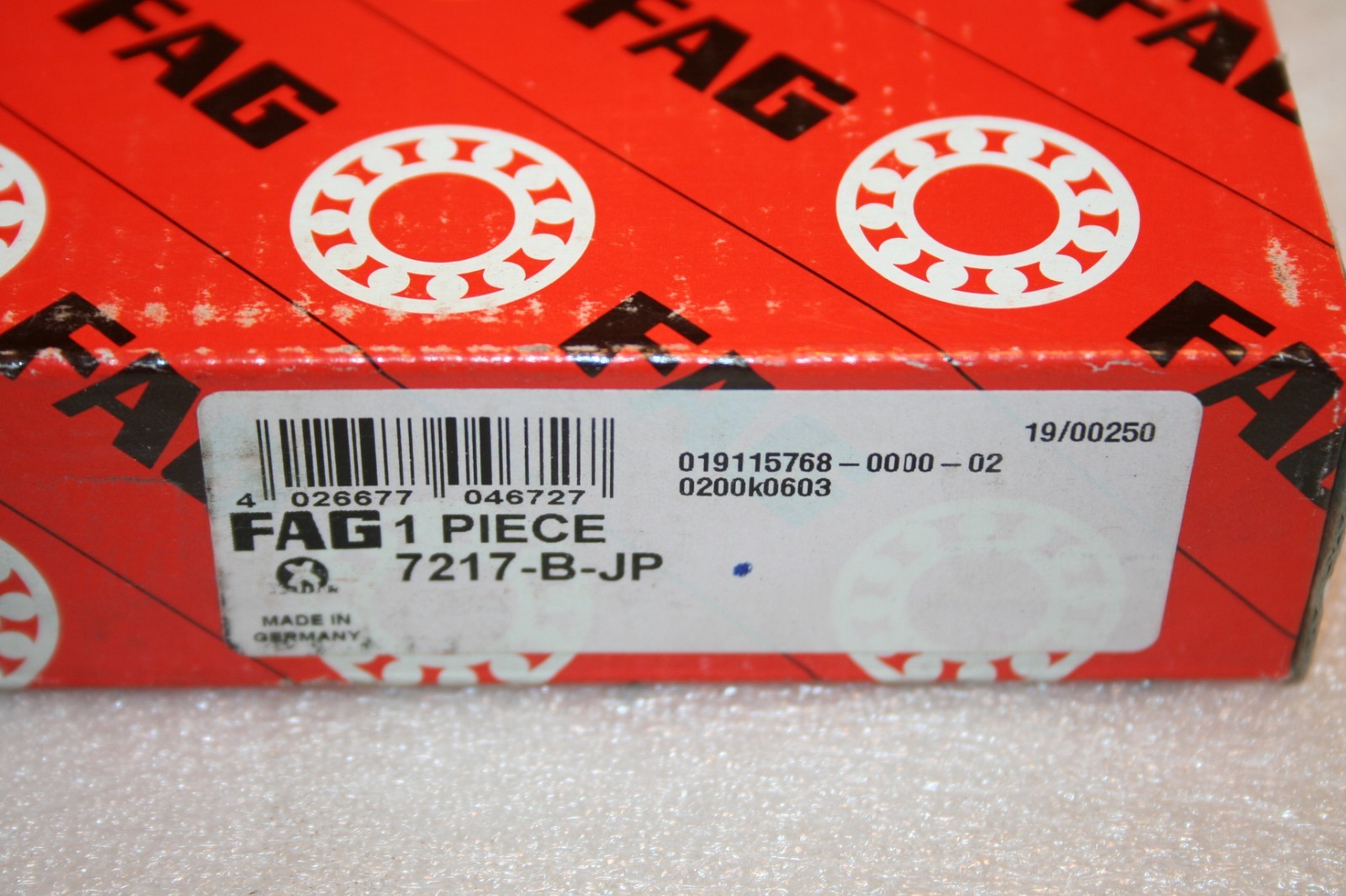GENUINE FAG 7217-B-XL-JP Angular Contact Bearing 85 x 150 x 28 mm * NEW *