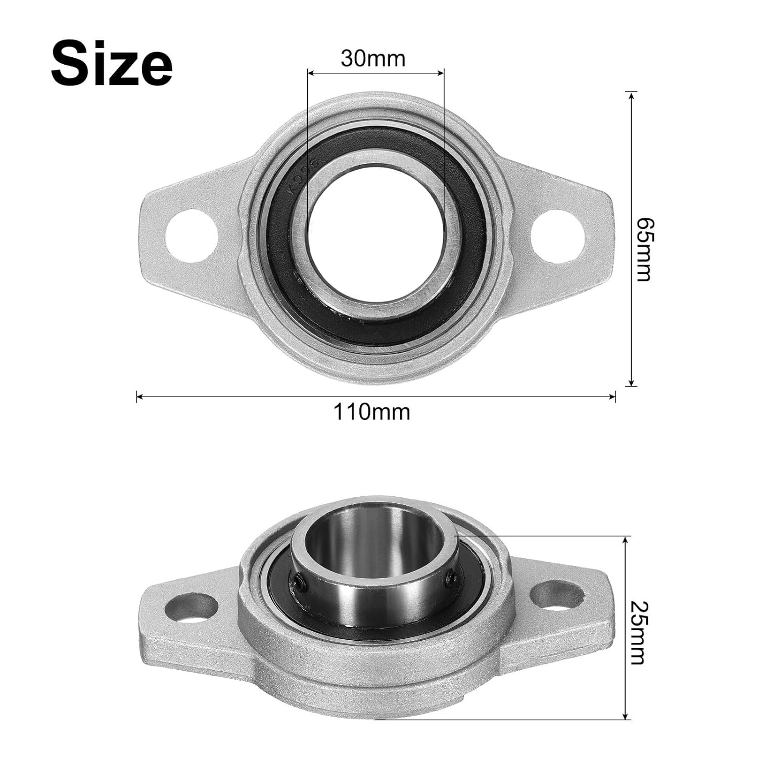 2 Pieces KFL006 Pillow Block Bearings 8mm Bore Bearing Housing Flange P6(ABEC3)