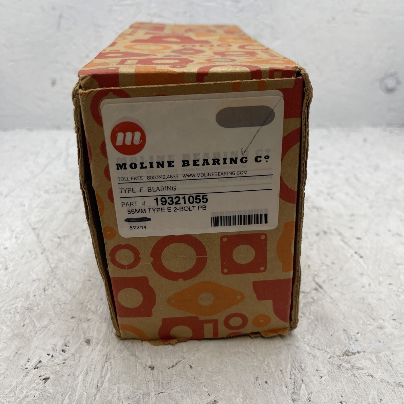 Moline Bearing 19321055 55MM TYPE E 2-BOLT PILLOW BLOCK