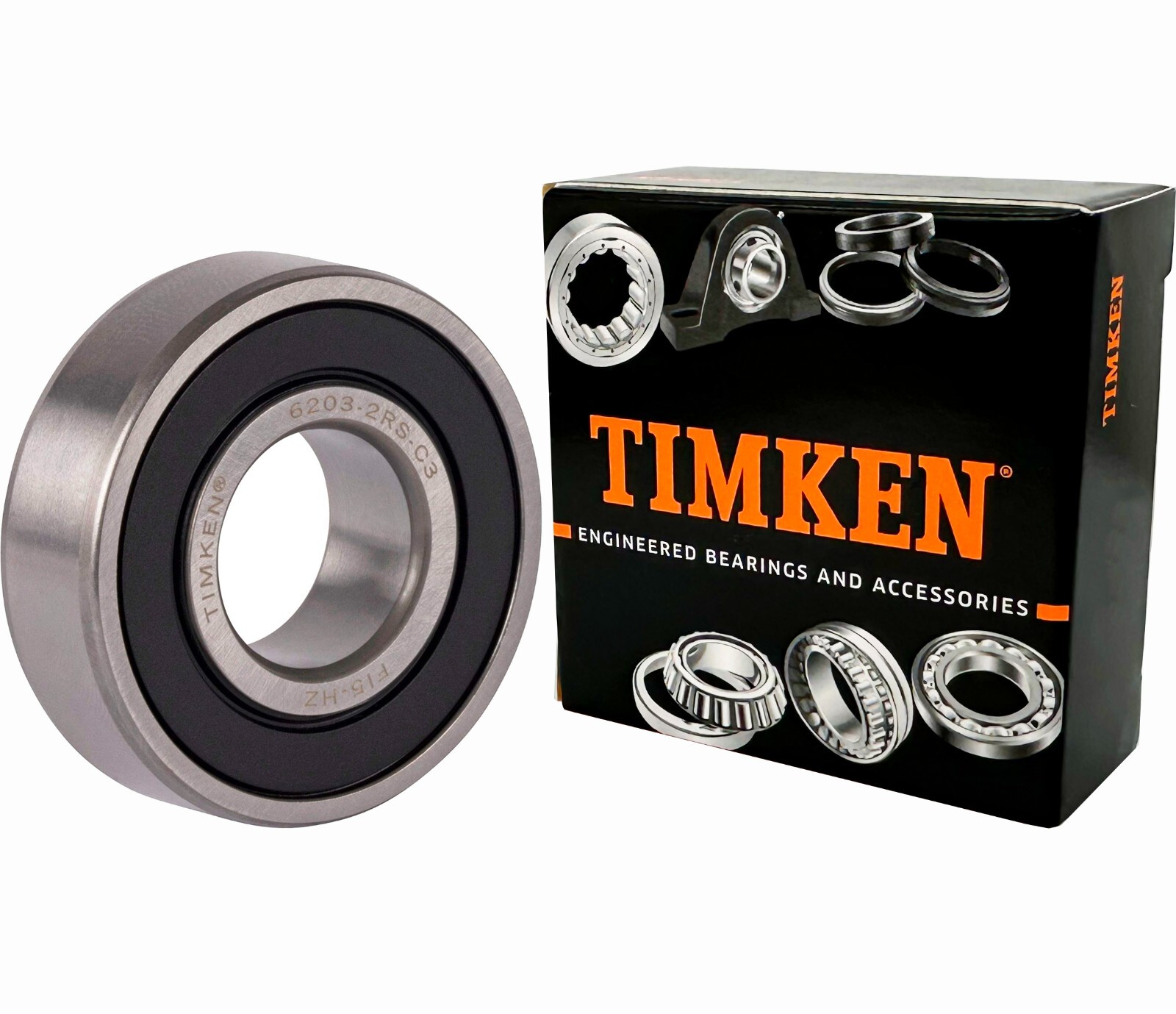 (2 PACK) TIMKEN 6203-2RSC3 6203-2RS 17X40X12MM Double Rubber Seal Ball Bearings