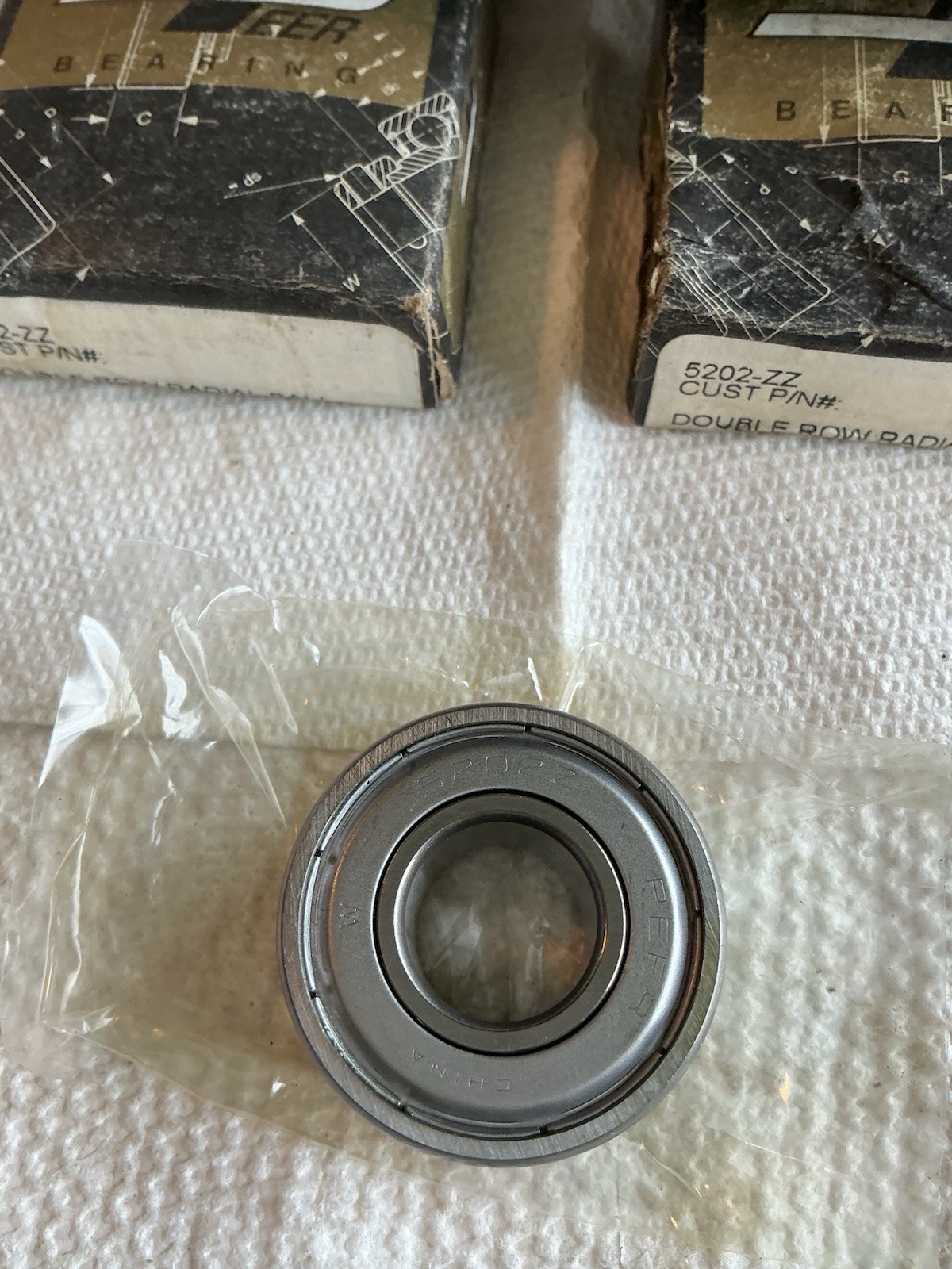 (4) PEER # 5202-ZZ / Double ROW RADIAL BALL BEARING (15x35x15.875, SHIELDED).