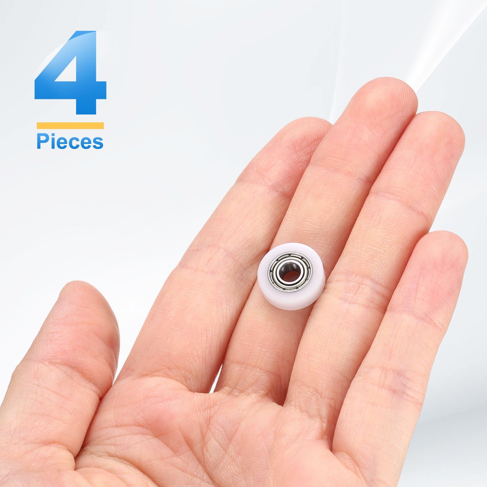 4Pcs 684ZZ Ball Bearing 4x13x4mm Double Metal Shielded Chrome Steel, White