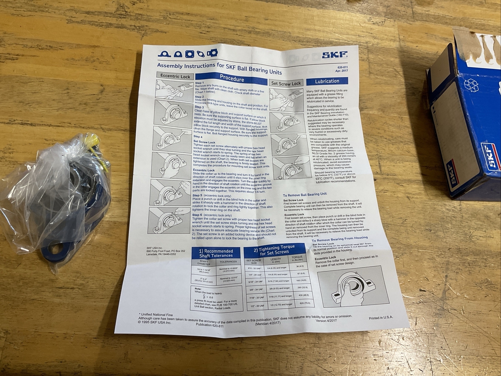 F2B 100-RM – SKF – MOUNTED UNIT BALL 1″ Flange Mount 2 Bolt NOS