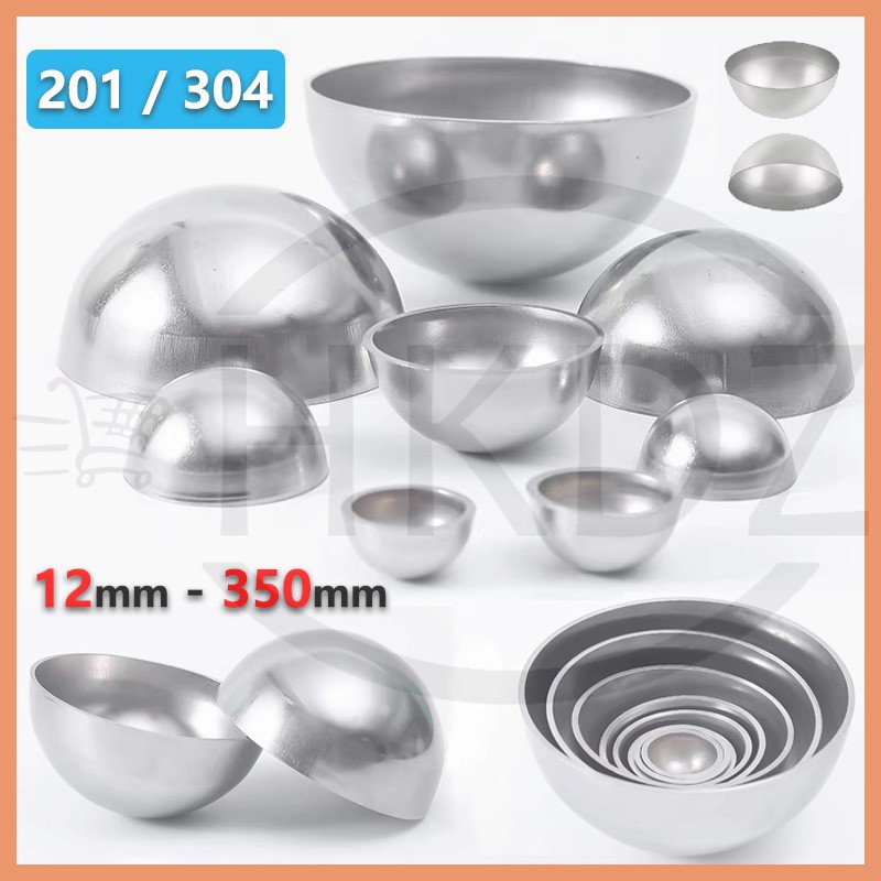 Stainless Steel Half Round Ball Hollow Half Round Mirror Railing Balls 12 -350mm