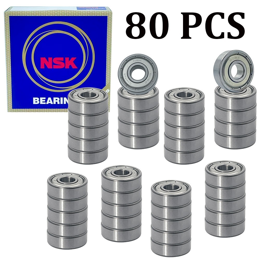 80Pcs NSK 608-ZZ Double Rubber Sealed Ball Bearings 8x22x7mm