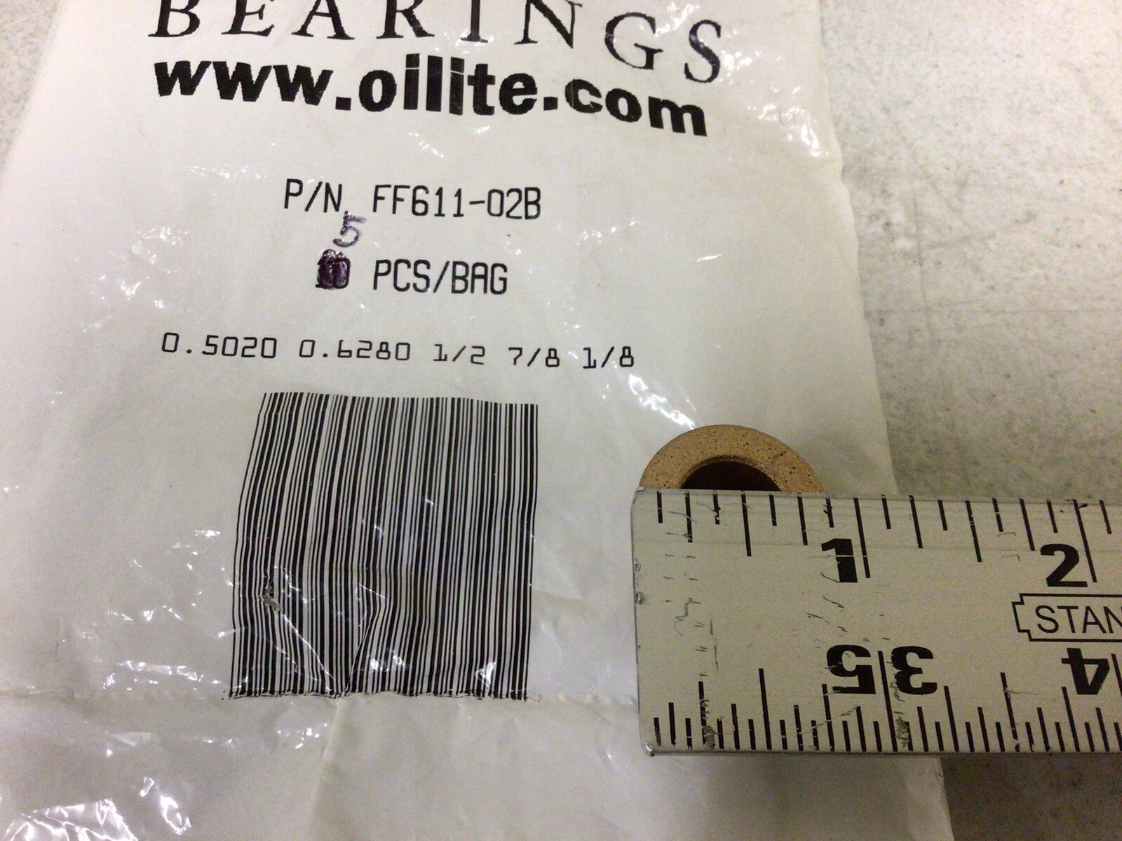 NEW, ( LOT OF 15 ) OILITE BEARINGS FF611-02B FLANGED SLEEVE BEARINGS 1/2 IN BORE