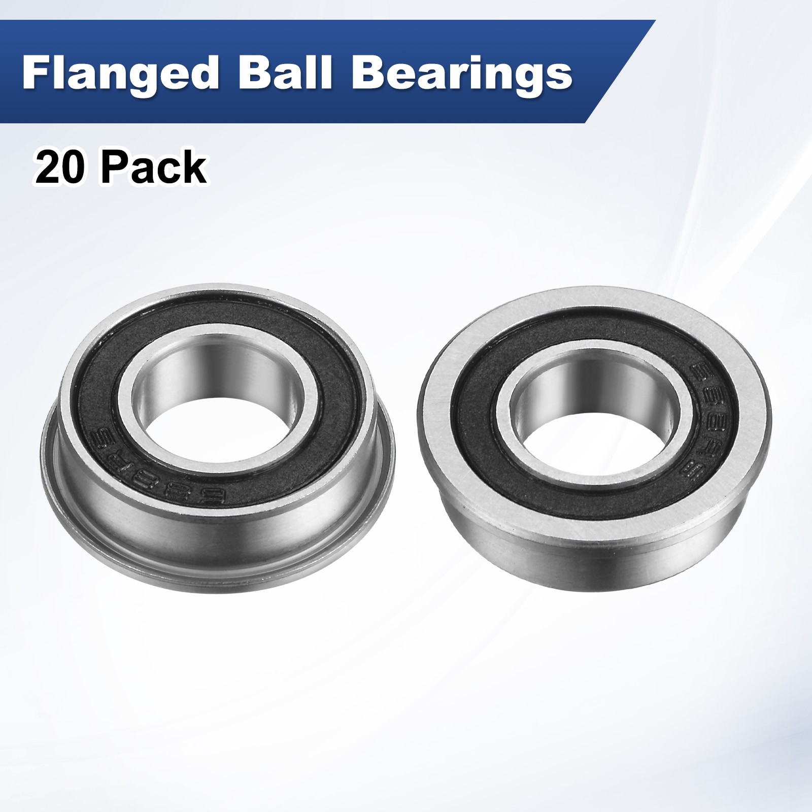 20-Pack F688-2RS Flanged Ball Bearing, 8mm x 16mm x 5mm Rubber Sealed