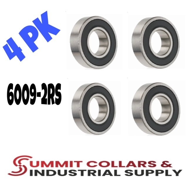 6009-2RS Ball Bearing Premium Rubber Sealed 45x75x16 mm (Qty 4)