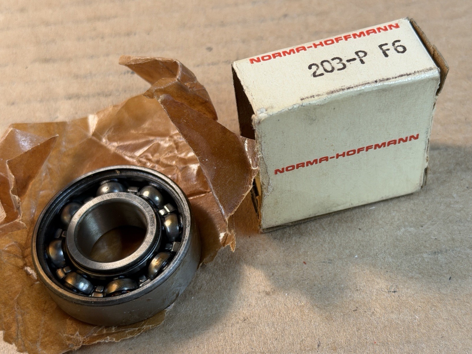 Norma-Hoffmann 203-P F6 Single Shield Ball Bearing 40mm OD X 17mm ID X 12mm W
