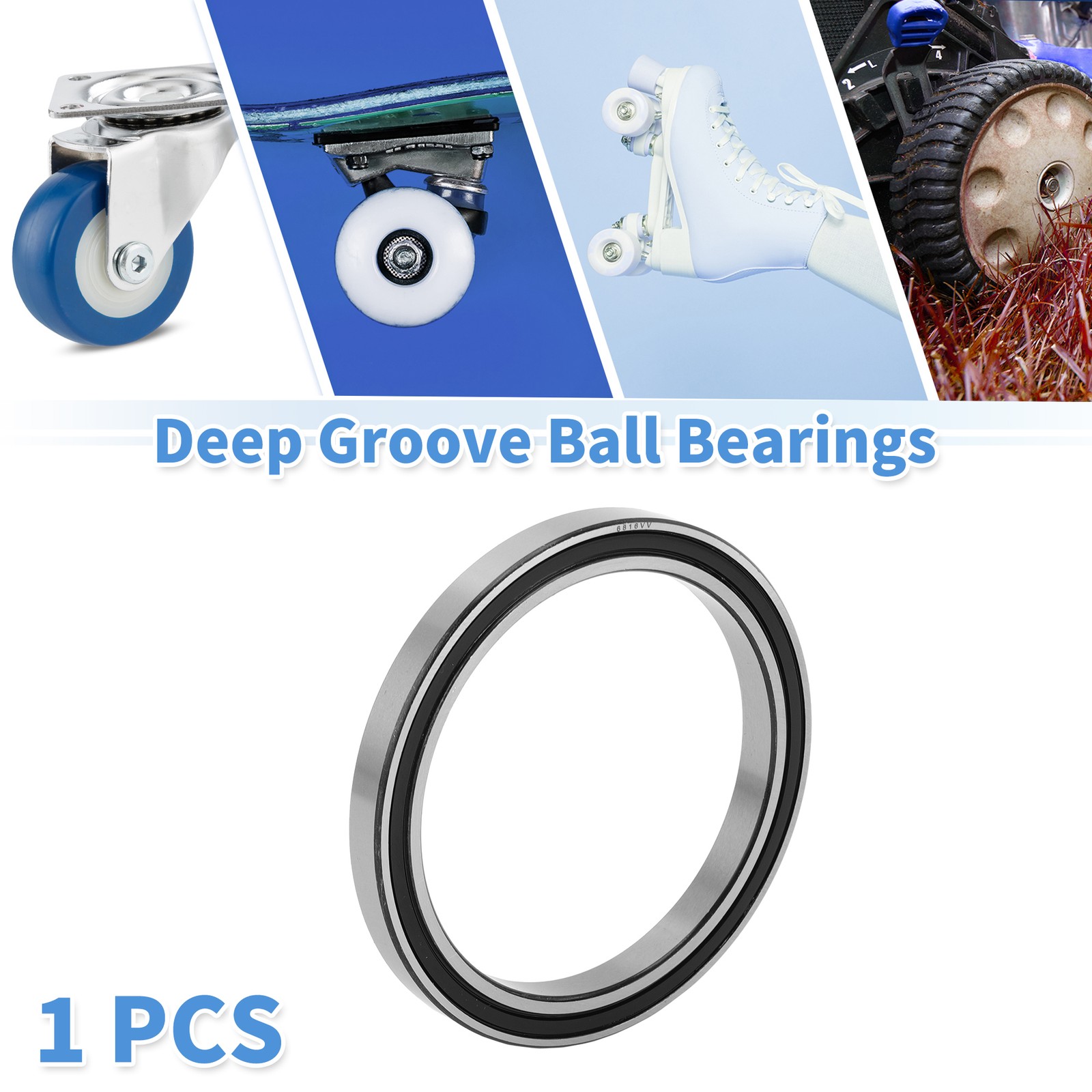 6816VV Deep Groove Ball Bearings 80x100x10mm 1 Pc Scooter Skateboard Wheel